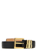 Balenciaga Black Leather Bb Editor Belt