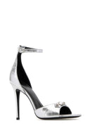 Balenciaga Silver Leather City Up Sandals