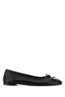 Balenciaga Black Leather City Up Ballerinas