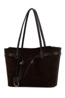 Balenciaga Dark Brown Suede Medium Bel Air Shopping Bag