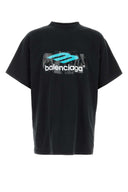 Balenciaga Slate Cotton Oversize T Shirt
