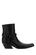 Balenciaga Black Leather Memphis Ankle Boots