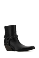 Balenciaga Black Leather Memphis Ankle Boots