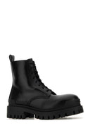 Balenciaga Black Leather Ankle Boots