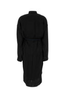 Balenciaga Black Satin Shirt Dress