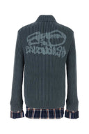 Balenciaga Petrol Blue Cotton Cardigan
