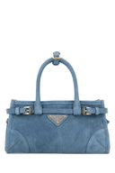 Prada Light Blue Suede Mini Prada Bonnie Handbag