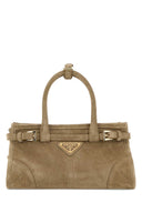 Prada Sand Suede Mini Prada Bonnie Handbag