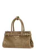 Prada Sand Suede Mini Prada Bonnie Handbag