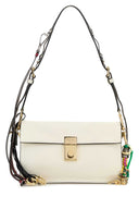 Prada White Leather Small Prada Soft Sound Skulderveske