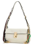 Prada White Leather Small Prada Soft Sound Skulderveske
