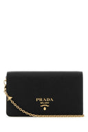 Prada 블랙 가죽 미니 숄더 스트랩