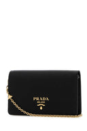 Prada 블랙 가죽 미니 숄더 스트랩