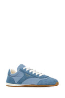 Prada Light Blue Suede And Re Nylon Sneakers