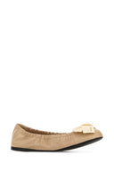 Prada Beige Leather Ballerinas