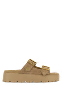 Prada Beige Suede Slippers