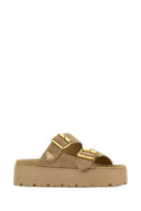 Prada Beige Suede Slippers
