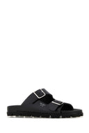 Prada Black Leather Slippers