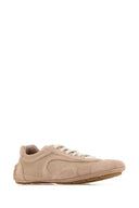 Prada Powder Pink Suede And Mesh Montecarlo Sneakers