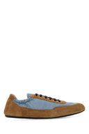 Prada Two Tone Re Nylon And Suede Collapse Sneakers