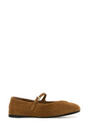 Prada Camel Suede Ballerinas
