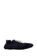 Prada Midnight Blue Suede And Mesh Montecarlo Sneakers
