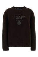 Prada 다크 브라운 울 블렌드 스웨터