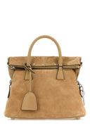 Borsa a mano Mini 5 Ac Maison Margiela in pelle scamosciata beige