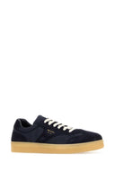 Prada Midnight Blue Suede E Re Nylon Sneakers