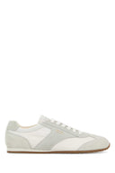 Prada Two Tone Suede And Fabric Sneakers