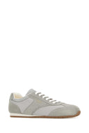 Prada Grey Suede And Fabric Sneakers