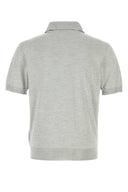 Prada Grey Silk Polo Shirt