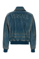 Versace 蓝色皮夹克