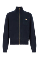 Versace Dark Blue Cotton Blend Cardigan