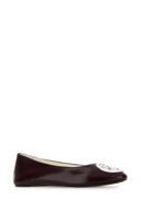 Tory Burch Burgundy Leather Reva Ballerinas