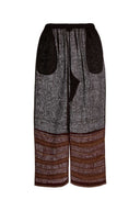 Tory Burch bruin linnen broek met wijde pijpen