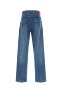 Jeans dritti in denim azzurro Marine Serre