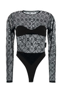 Body in tulle stretch nero Marine Serre