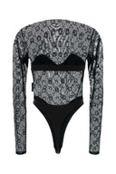 Body in tulle stretch nero Marine Serre