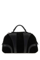 Dries Van Noten Black Suede And Leather Handbag