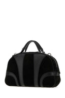 Dries Van Noten Black Suede And Leather Handbag