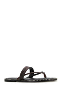 Dries Van Noten Brown Leather Thong Slippers