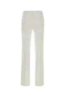 Mother White Stretch Denim The Kick It Jeans