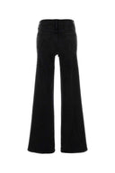 Mother Black Stretch Denim The Roller Sneak Jeans