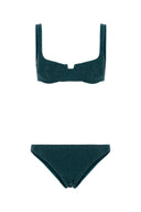 Oseree Petrol Blue Nylon Blend Bikini