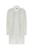 Moschino White Stretch Poplin Shirt Dress
