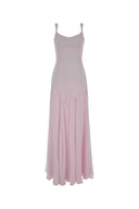 Alexander Mcqueen Lilac Satin Long Dress
