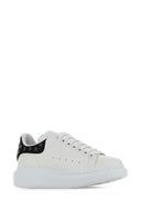 Alexander Mcqueen White Leather Sneakers With Black Leather Heel