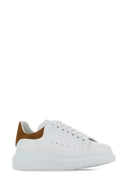 Alexander Mcqueen キャメル スエード ヒール付きホワイト レザー スニーカー