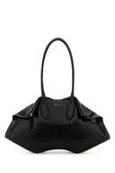 Alexander Mcqueen Black Leather Manta Shoulder Bag